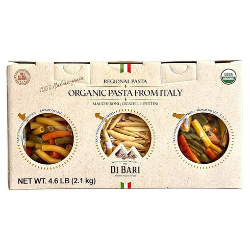 Generic Pack 100% 4.6 lb (2.1 DI BARI Organic Italian Pasta Variety | Italian Grain | Bronze Die Cut Regional Pasta |