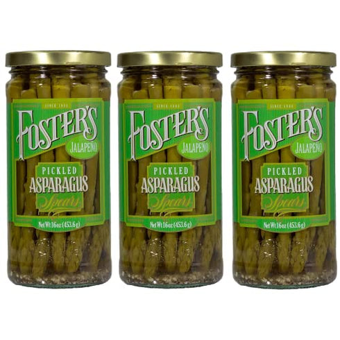 Foster's Pickled Asparagus Jalapeno, 16oz. (3 Pack) - Pickled Asparagus Spicy -