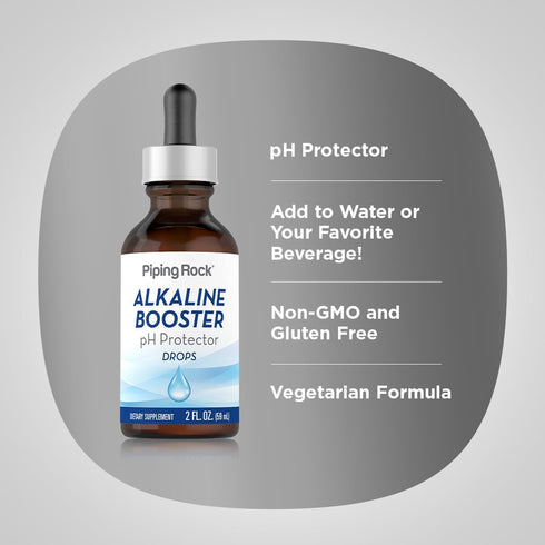 2 Oz Piping Rock Alkaline Booster Drops | Fl | Liquid Supplement | Non-GMO, Gluten Free