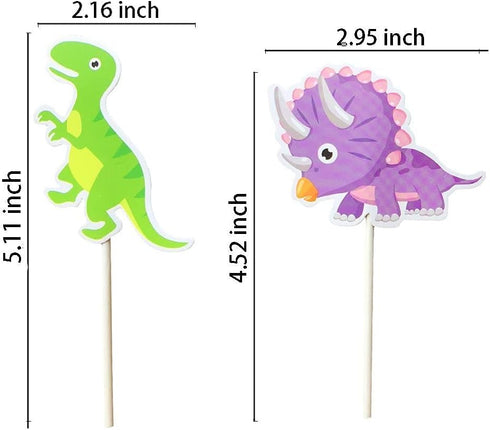 ALISSAR 35-Pack Baby Dinosaur Cupcake Toppers Picks for Kids Birthday Baby Shower Party Decorations Supplies