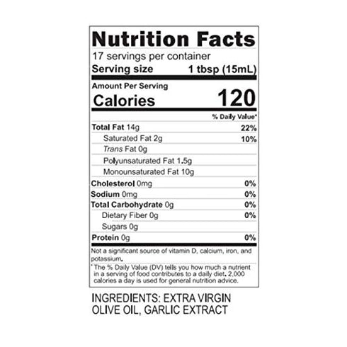 8.45 oz (250ml) Blazing Bella Garlic Infused Extra Virgin Olive Oil Rich Fresh Garlic Flavor, Cold Pressed California