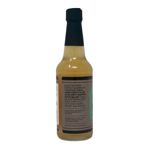 Lara's Gourmet Passions 10fl oz, 1 Lara's Premium Olive Juice Dirty Martini Cocktail Mix - Small Batch - Glass Bottle