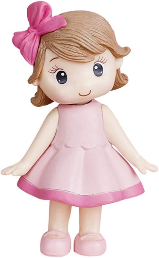 Toyvian Home Decor Figures - Cute Mini Doll Girl Toys, Cupcake Topper, DIY Cake Decoration, Christmas Decor