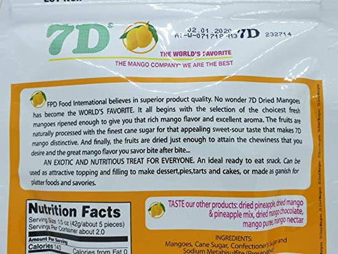 Naturally Delicious 7D Tree Ripened Dried Mango, 2 Pack