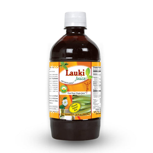 32.46 Oz (960ml) BASIC AYURVEDA Lauki (Bottle Gourd) Juice with Holy Basil & Mint Leaves | Fl | Supports Digestion