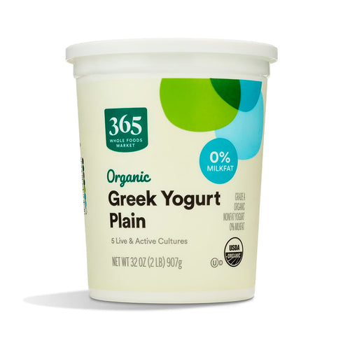 365 by Whole Foods Market , Organic Greek Nonfat Yogurt, Plain, 32 oz