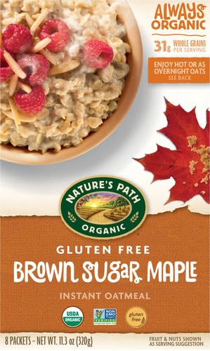 11.3 oz, (Pack 3) Nature's Path Organic Brown Sugar Maple Instant Oatmeal, Gluten Free, Non-GMO