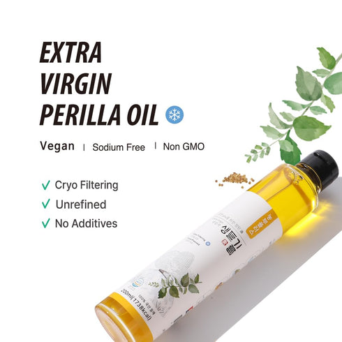NONGBU PLUS 6.76 Oz (200ml), 100% Cold Pressed Raw Perilla Oil, Fl Pure Perilla Seed Oil, Korean-Style Toasted, Rich