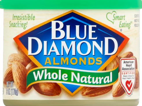 Blue Diamond Almonds, Raw Whole Natural, 6 Ounce (Pack of 1)