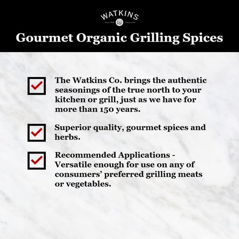 Watkins Organic Grilling Sweet and Savory Rub, Non-GMO, Kosher, 3.6 Oz, 1-Pack