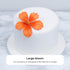 3 Count Global Sugar Art Hibiscus Sugar Cake Flowers, Orange with Deep Orange, Hawaiian Cake Flower Large by Chef Alan