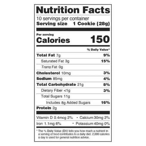 Generic 10-1oz 1 Pack Brownie Chocolate Chip Cookies, Soft Baked & Chewy, Rich Cocoa Flavor, Snack Kids Food, Large