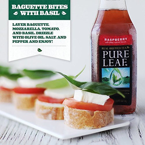 18.5 (Pack 6) Pure Leaf Iced Tea, Raspberry, Sweetened, Real Brewed Black Tea, Ounce Bottles
