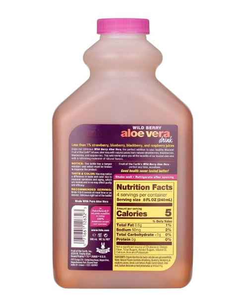 Generic 32 oz Aloe Vera Wild Berry Refreshing Drink fl Hydrating Herbal Beverage with Natural Flavor