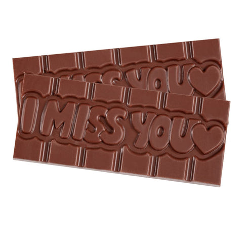 (2 Pack) Vegan Gifts | Allergy Friendly Gift | I Miss You | Milkless Occasion Chocolate Bars | Vegan, Dairy Free