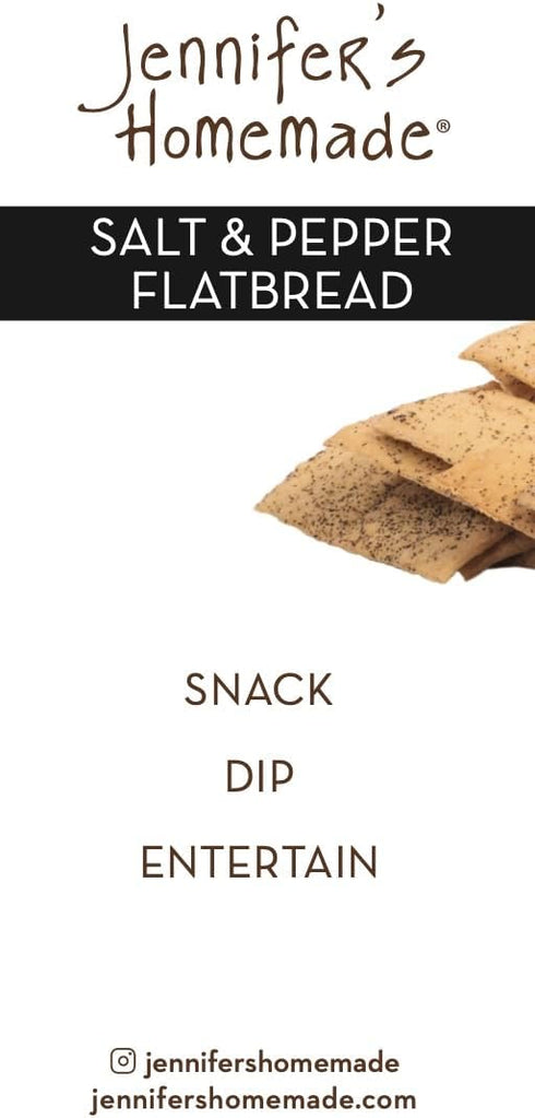 5 OZ JENNIFERS HOMEMADE Salt & Pepper Flatbread, VEGAN All Natural, Made with extra virgin olive oil, Crunchy