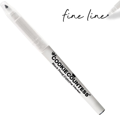 The Cookie Countess Black Fine Tip Food Marker- Value Pack of 3 by The Cookie Countess