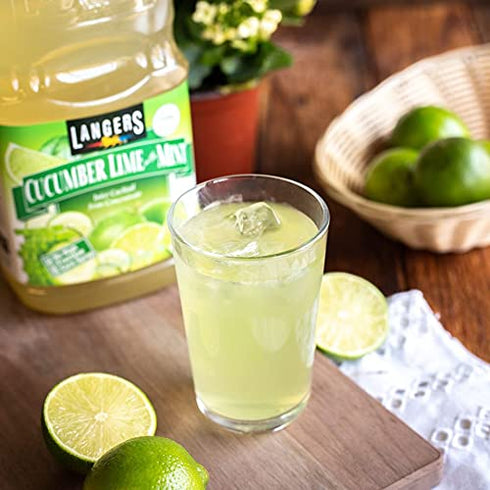 64 Oz (Pack 8) Langers Juice Cocktail, Cucumber Lime With Mint, Fl