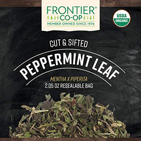 Frontier Co-op Organic Cut and Sifted Peppermint Leaf, 2.05oz
