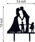 Bride and Groom Wedding Cake Topper, Couples Holding Hands and Kissing Silhouette (Black)