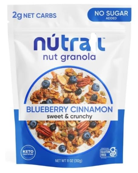 Generic NuTrael Blueberry Cinnamon Nut Granola Cereal, Keto Friendly, Gluten Free, No Sugar