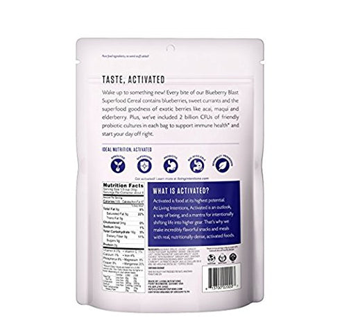 Living Intentions 2 (1) (1) 9 Oz. (2 Gluten Free Superfood Probiotic Cereal Flavor Variety Bundle: Blueberry Blast