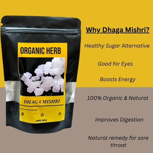 Generic (500, Organic Herb Dhaga Mishri, Rock Sugar Crystals, Sugar Crystals, Mishri Dana, Thread Crystals, Kuja