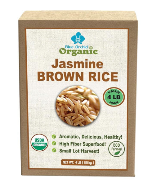 Organic Brown Jasmine Rice from Thailand - Whole Grain Vegan Natural Healthy