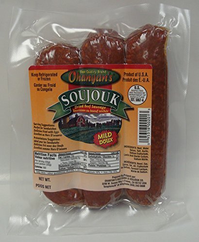 Ohanyan Soujouk-Dried Beef Sausage, MILD, approx. 1.0 lb by