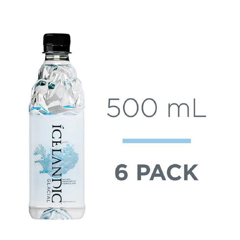 500 ml 16.9 Oz (Pack 6) Icelandic Glacial Natural Spring Alkaline Water, / Fl