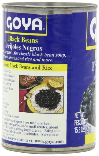 15.5 Oz Pack 6 Goya Black Beans - Frijoles Negros of Home Grocery Product