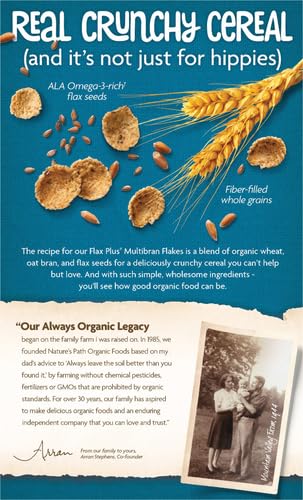13.25 oz, (Pack 4) Nature's Path Organic Flax Plus Multibran Flakes Cereal, Non-GMO
