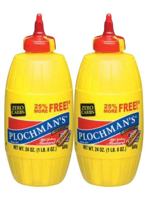 Plochman's, Mustard, Yellow, Mild, 24oz Container (Pack of 2)