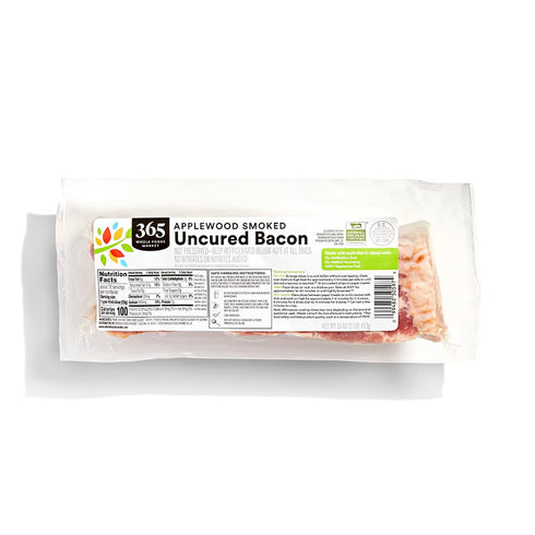 365 by Whole Foods Market , Thick Cut Uncured Applewood Smoked Bacon, 16 Ounce