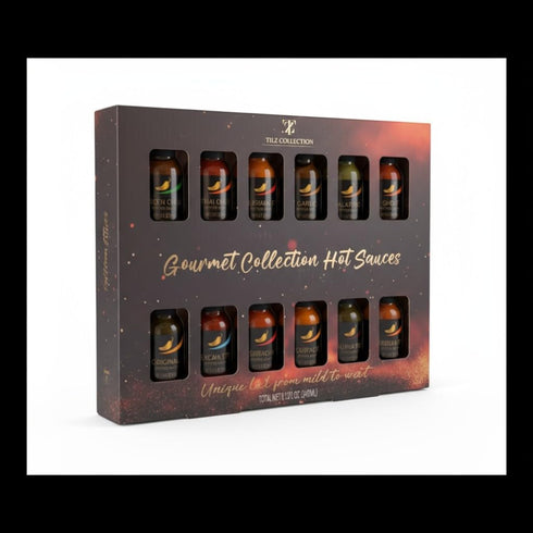 TILZ COLLECTION Sets 12 Hot Sauce Gift - Hot Sauce Bottles, Food Gifts For Men |Cooking, Birthday Gifts For Men, Women
