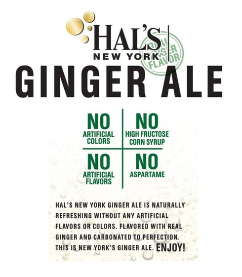 Hal's New York 20 Oz (Pack 24) Diet Ginger Ale, Fl Bottles