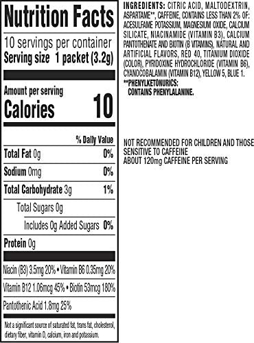 1.1 120 Count (12 Packs 10) Amazon Brand - Happy Belly Drink Mix Singles, Strawberry with Caffeine, Ounce