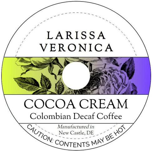 Larissa Veronica Cocoa Cream Colombian Decaf Coffee (Single Serve K-Cup Pods) (Gourmet, Naturally Flavored,