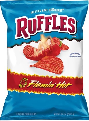 8.5 Ruffles Ridged Potato Chips, Flamin' Hot, Ounce