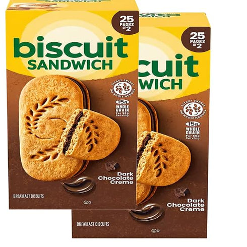 Generic Dark Chocolate Creme Breakfast Biscuit Sandwiches, 25 pk., 1.76 oz. (2 Pack)