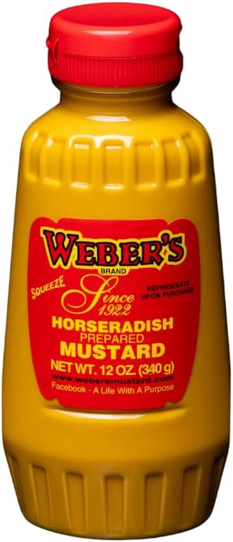 Weber's Premium Horseradish Mustard Squeeze Bottle - 12oz | Bold Flavor & Easy