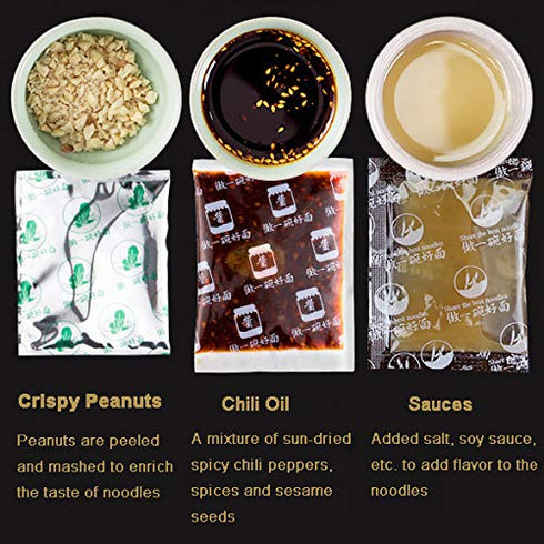 Noble Createaprototype (2 Packs) Szechuan Dan Dan Dry Noodle, Traditional Chinese Classic Noodles with Peppery Sauce
