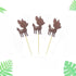 Morndew 24 PCS Brown Glitter Baby Deer Fawn Cupcake Toppers for Baby Shower, Woodland Party Decorations
