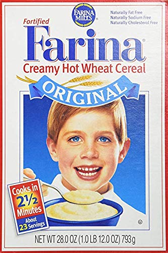 ebaney 28 oz (Packaging (Pack 2) Farina Mills Fortified Farina Creamy Hot Wheat Cereal May Vary)