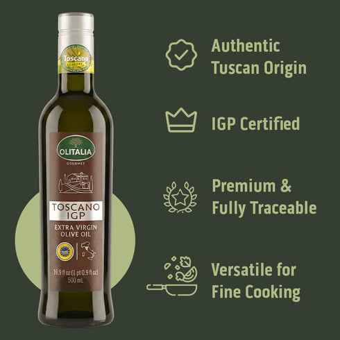 OLITALIA (3 Pack) Extra Virgin Olive Oil Toscano IGP Italian Single Origin Limited Edition EVOO, High in Polyfenol