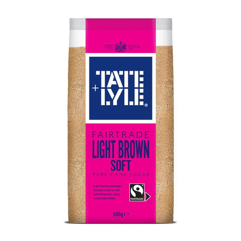 Tate & Lyle (500g) Pack 2 Fairtrade Light Brown Cane Soft Sugar