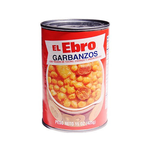 El Ebro Chick Pea Soup, 15 oz Can, Traditional Latin Style Garbanzo Soup