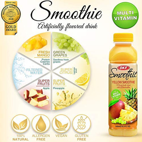 16.9 (5 Pack, 10 Pack) OKF Smoothie, Multi-Vitamin Premium Drink, Fluid Ounce Flavor Variety
