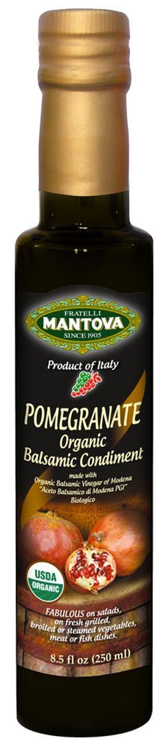 Mantova Organic Pomegranate Balsamic Vinegar of Modena, Perfect for Salad Dressing, Pasta