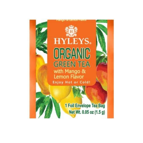 Hyleys Organic Green Tea Mango and Lemon Flavor - 25 Tea Bags